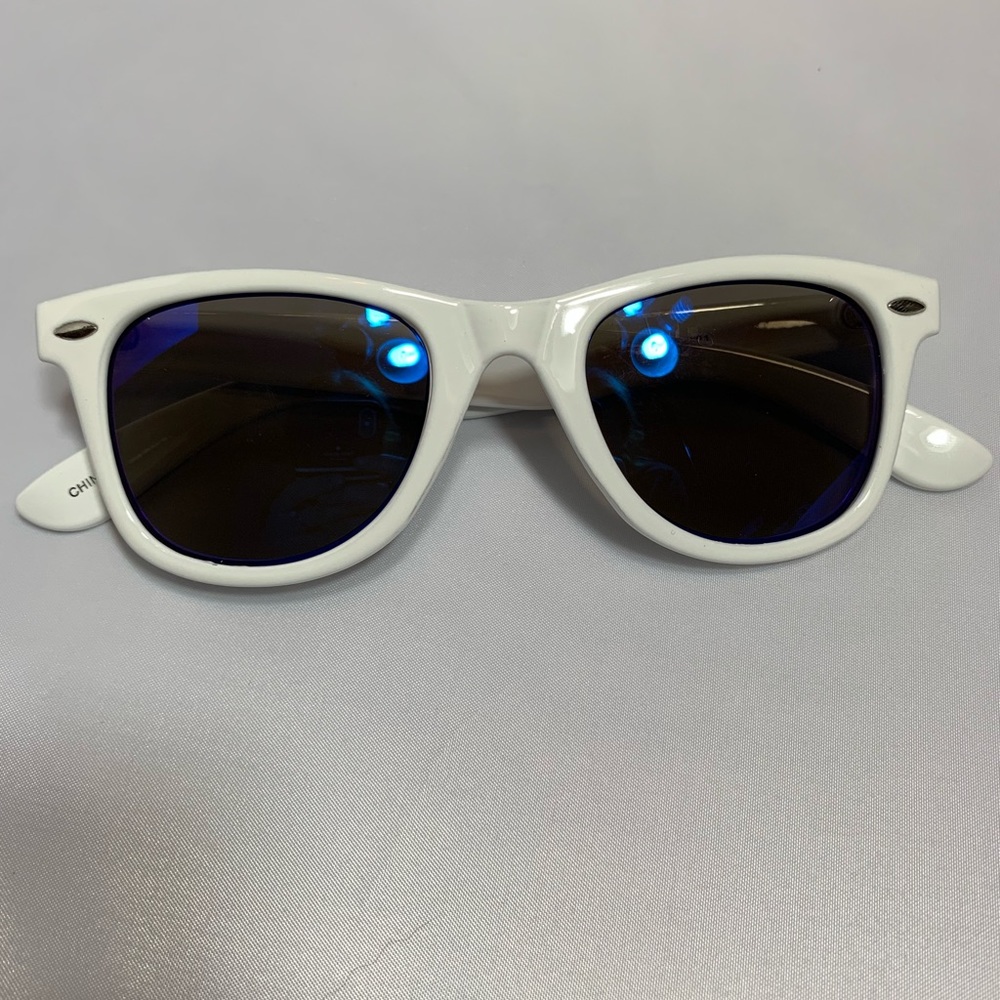White Frame Sunglasses Holographic Surf Surfer
